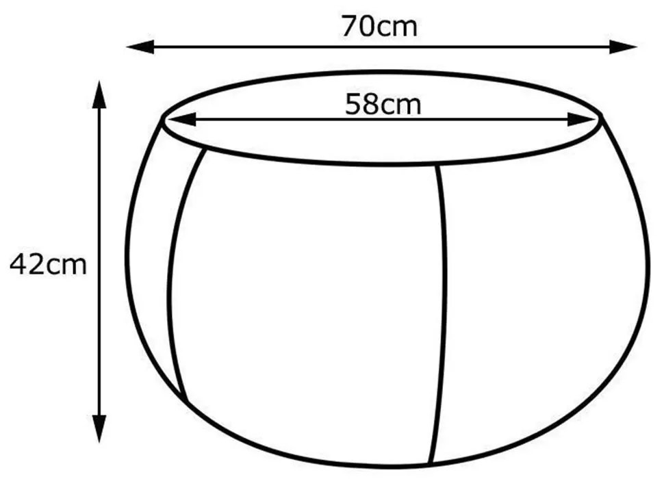 Puff Cleo 70cm PU Sintético Marrom G15 - Gran Belo