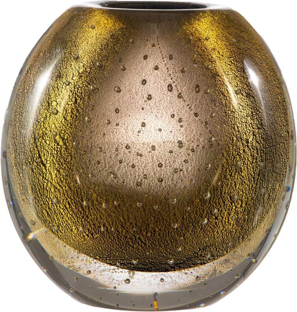 Vaso Murano Santa Monica c/ Ouro M Ônix