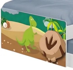 Cama Solteiro Infantil Com Auxiliar 188x88cm Dinossauro K06 - Mpozenat
