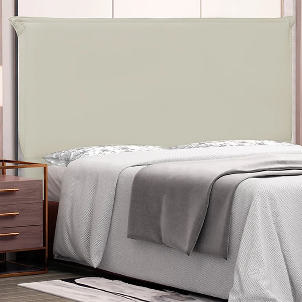 Cabeceira Decorativa Casal 1,40M Trento PU Marfim G63 - Gran Belo