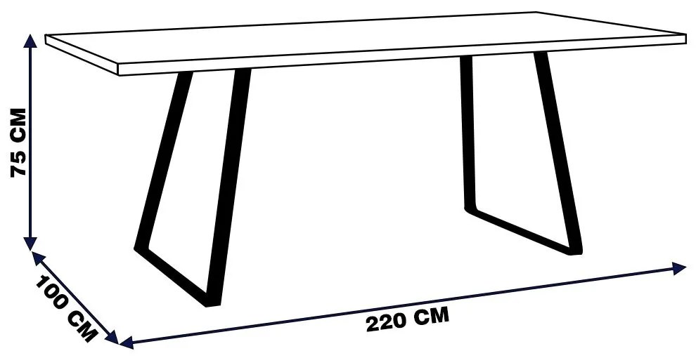 Mesa Sala de Jantar Cozinha Ogleary 220cm Grafite Madeira Maciça Rustic Brown G54 - Gran Belo
