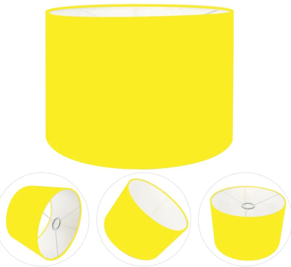 Cúpula Abajur Cilíndrica Cp-7018 Ø40x25cm Amarelo