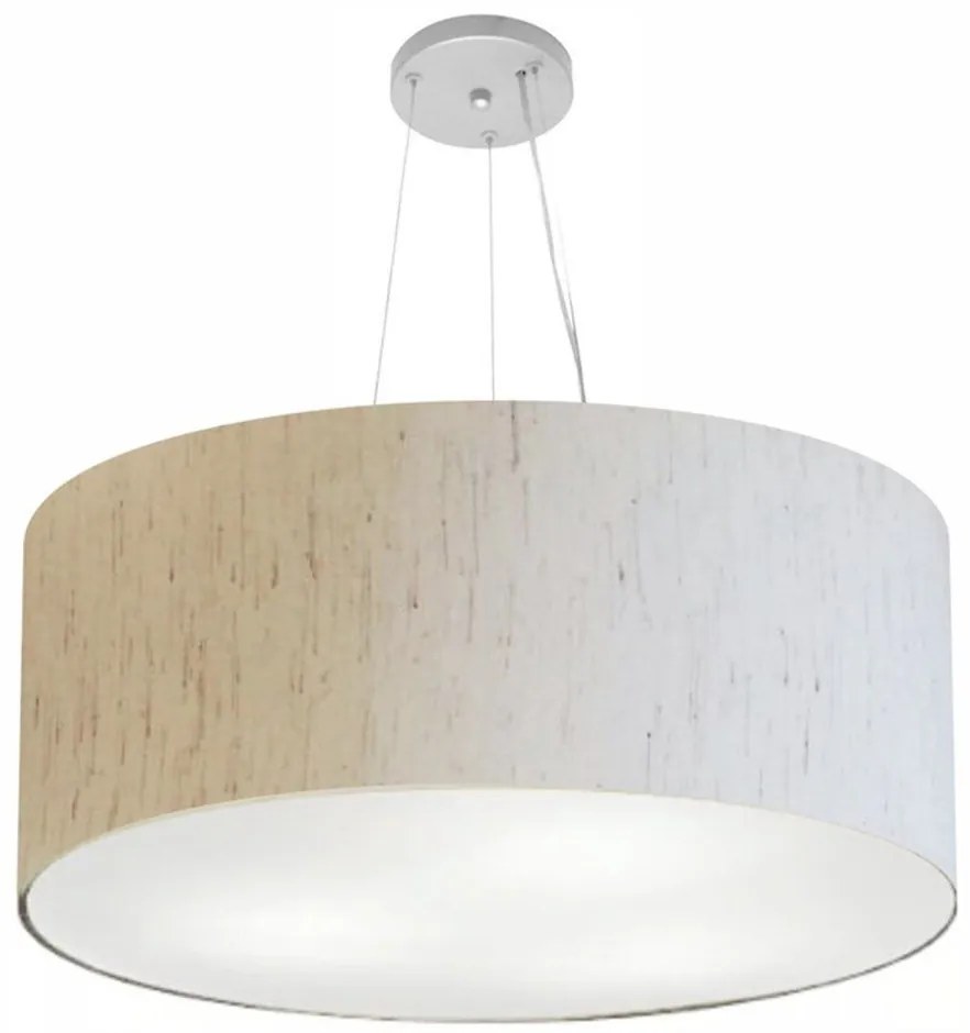 Lustre Pendente Cilíndrico Vivare Md-4135 Cúpula em Tecido 70x30cm - Bivolt