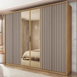 Guarda Roupa Casal 6 Portas 4 Gavetas Turium C01 Buriti/Fendi - Mpozen
