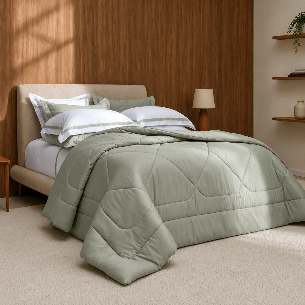 Edredom Trussardi Cetim 300 Fios Grasso Pistacchio - Casal  Casal
