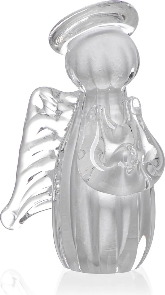 Mini Anjo Uriel Cristal Murano G - Branco  Branco