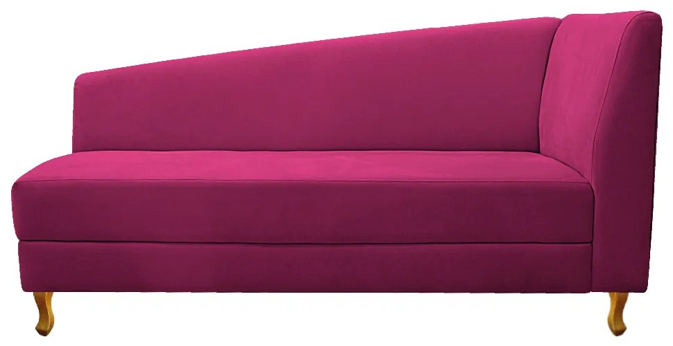 Recamier Valéria 185cm Lado Esquerdo Suede Pink - ADJ Decor
