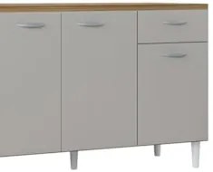 Armário de Cozinha e Balcão 120cm Classic Ripado Damasco/Off Z46 - Mpo
