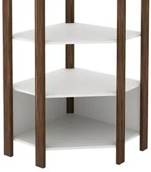 Estante de Canto Closet Multiuso 5 Prateleiras AZ1020 Nogal/Branco - T