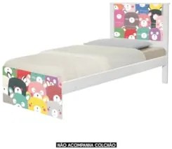 Cama Solteiro Infantil Para Colchão 188x88cm Ursinhos K06 - Mpozenato