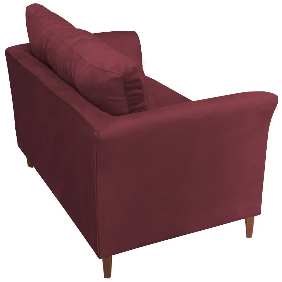 Namoradeira Ibis Decorativa 2 Lugares 1,35 m Recepção Quarto Sala Suede Bordô