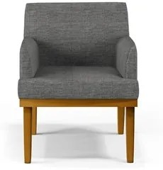 Kit 2 Poltronas Decorativas Vitória W01 Linho Cinza Escuro - Mpozenato