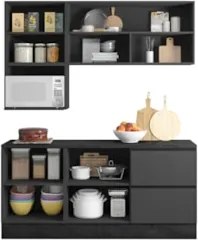 Armário de Cozinha CP01 e Tampo Grace Grafite Z44           - Mpozenat