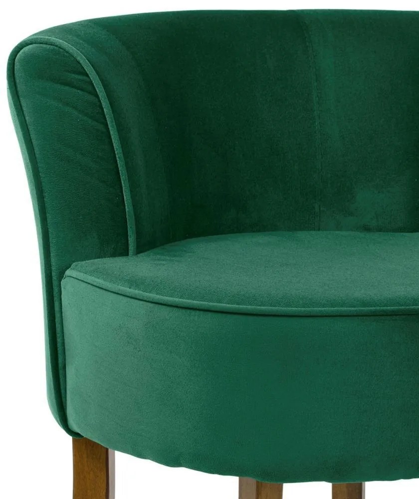 Poltrona Decorativa Sala de Estar Base de Madeira Ayla Veludo Verde G15 - Gran Belo