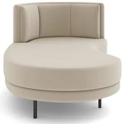Chaise Longue Divã 164cm Braço Direito Logus D06 Veludo Bege - Mpozena