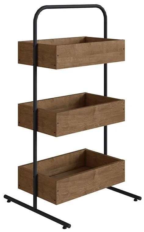 Estante Multifuncional C/ 3 Caixas - Vermont Estrutura Preta