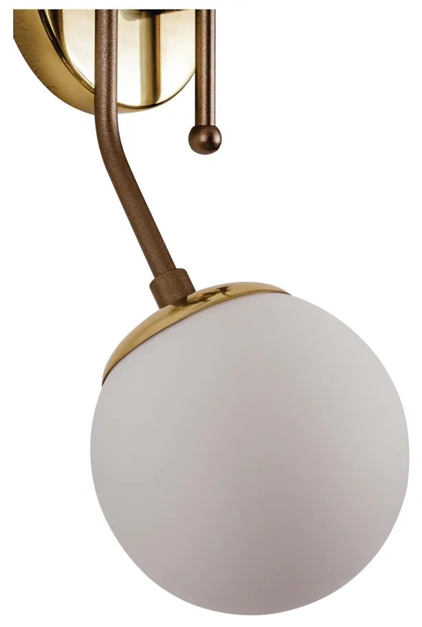 Arandela Pipoca 17X52X21Cm 2Xg9 / Globo Ø12Cm | Usina 16741/2 (AZO-F / CB-V - Azul Oceano Fosco / Cobre Escovado, FOSCO)