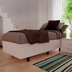 Base Box para Cama Solteiro 88x188cm Liz S05 Suede Bordado Bege - Mpoz