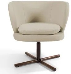Kit 02 Poltronas Decorativas Melissa Base Xis Giratória C-107 Linho Be