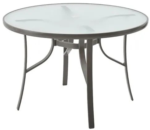 Mesa Jantar Botafogo Vidro Temperado Base Amêndoa 107cm - 54850 Sun House