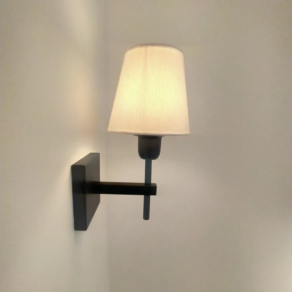 Arandela Tocha Small Cúpula Tecido 01Xe27 Mini Bulbo G45 - Qimporta Ar... (PRETO)