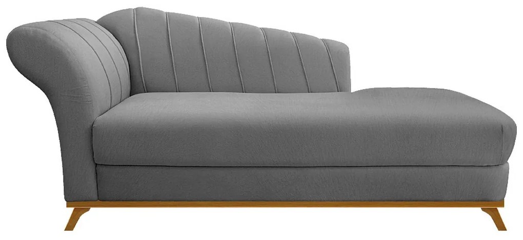 Recamier Vanessa 185cm Lado Direito Suede Cinza - ADJ Decor