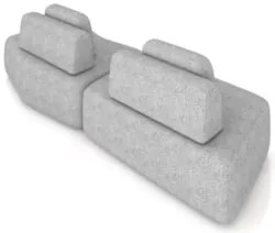 Sofá Ilha 314cm 2 Módulos Sala de Estar Moby Boucle Grafite Z08 - Mpoz