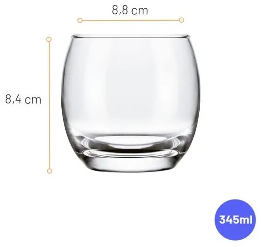 Copos de Vidro Nadir Elegante SM Aruba 345ml