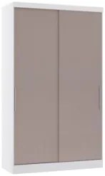 Guarda Roupa Solteiro 134cm 3 Gavetas Taiga Branco/Cinnamon L01 - Mpoz