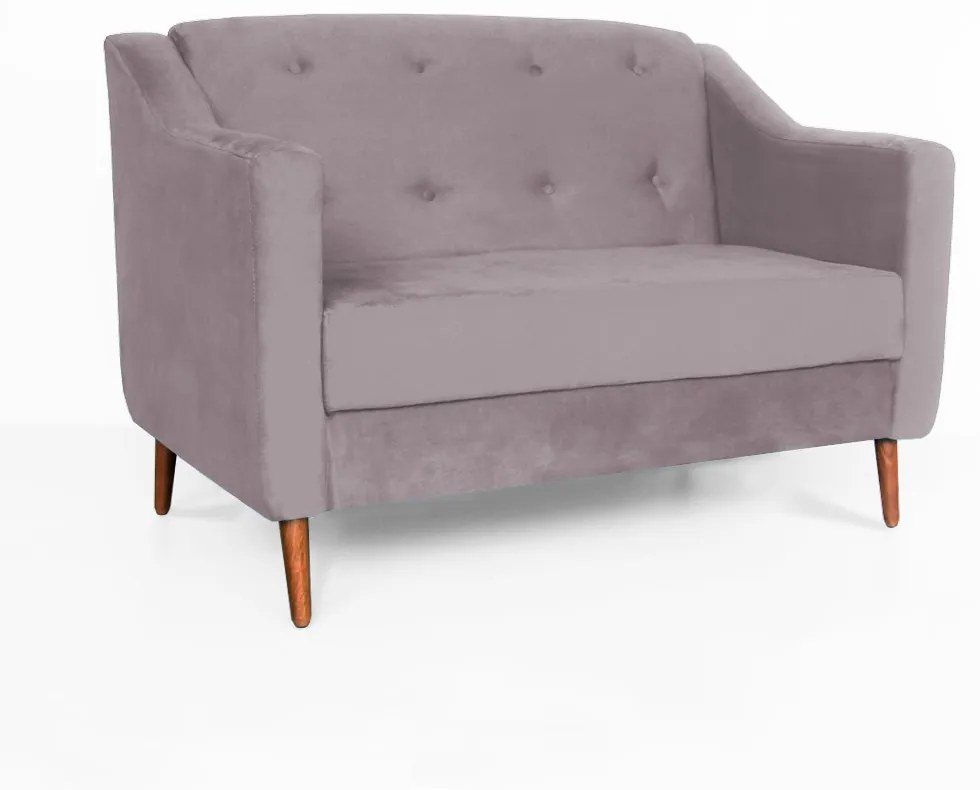 Namoradeira Bruna 1,20 m 2 Lugares Pés Palito Suede Crepe