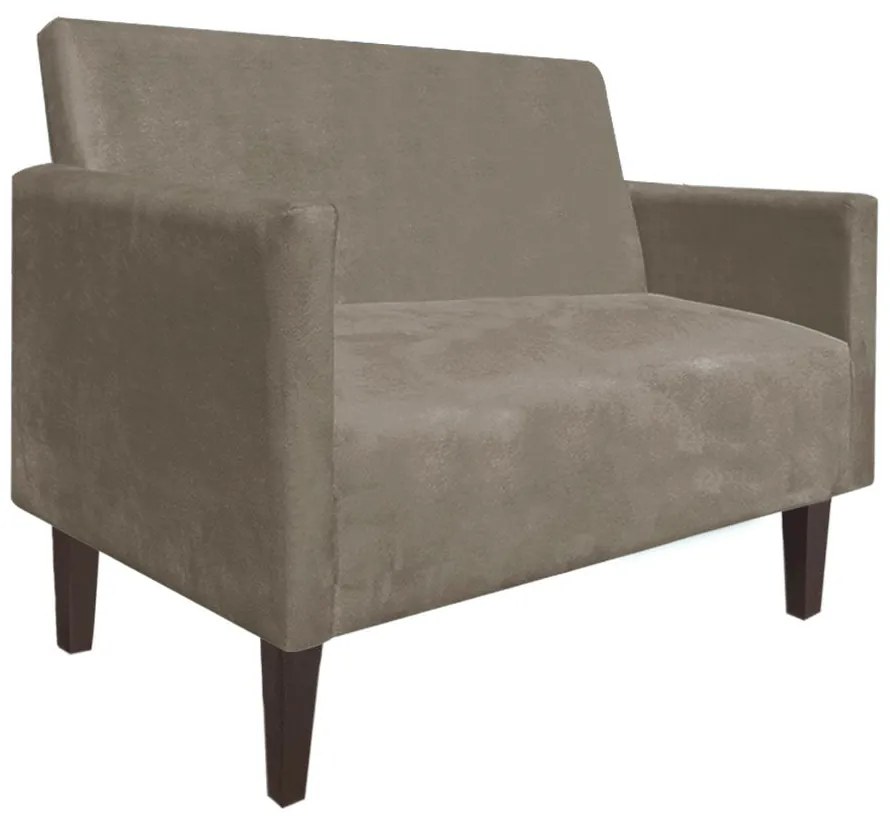 Namoradeira Jade 02 Lugares Suede Marrom Rato Pés Chanfrado Tabaco - D'Rossi