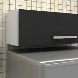 Kit 2 Armários Aéreos Geladeira Veneza 70cm 1 Porta Branco/Preto - Lum
