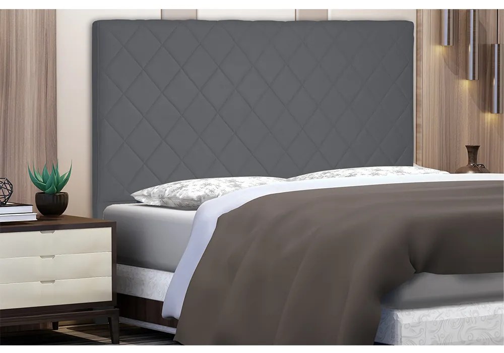 Cabeceira Dubai Para Cama Box King 195 cm Suede Cinza - D'Rossi