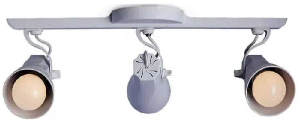 Kit-5 Spot Trilho Triplo Octa 3 Sobrepor Direcionável E-27 Branco