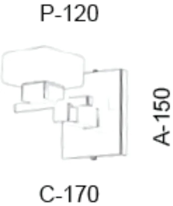 Arandela Cubo Flat Led Integrado 5,5W 2700K 17X12X15Cm Metal E Vidro |... (HONEY, 110V)