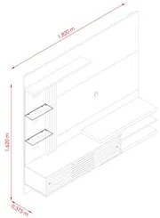Painel Suspenso com Bancada Para TV até 55 Pol. Frizz Supreme Off Whit