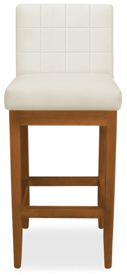 Kit 4 Banquetas Alta Sueli Base Madeira Maciça Estofada Suede Bege