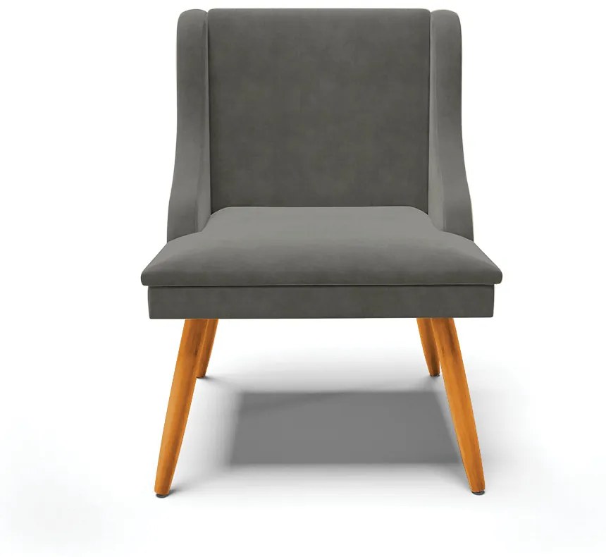 Kit 10 Cadeiras de Jantar Liz Suede Pes Palito Castanho D03 - D'Rossi - Grafite