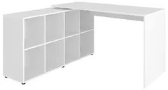 Mesa Escrivaninha em L Eron e Gaveteiro com Rodízios Mity A06 Branco -