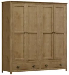 Guarda Roupa Casal 176cm 4 Portas 2 Gavetas Lázio Freijó F07 - Mpozena