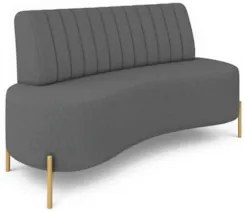 Sofá 2 Lugares 135cm Pés Aço Dourado Tamar Boucle Grafite Z08 - Mpozen