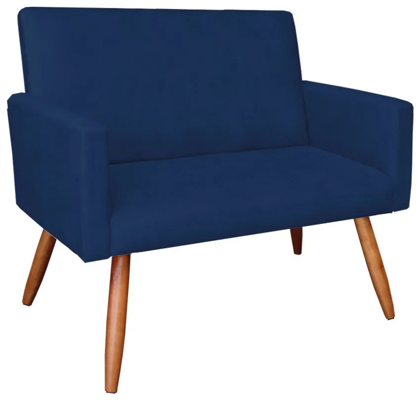 Namoradeira Larissa Suede Azul Marinho Pés Palito Castanho D'Rossi