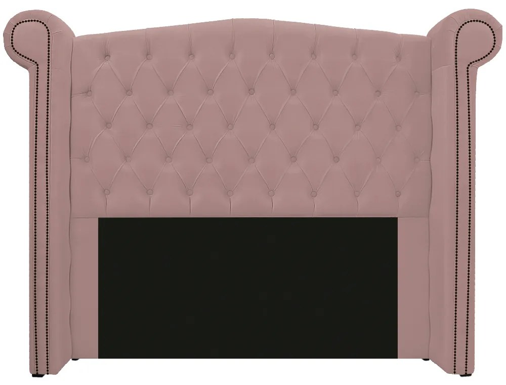 Kit Cabeceira e Calçadeira Veneza 195 cm King Size Suede Rosê - ADJ Decor