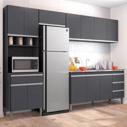 Cozinha Modulada 5 Peças Balcão com Pia 160cm Andréia Cinza - AJL Móve