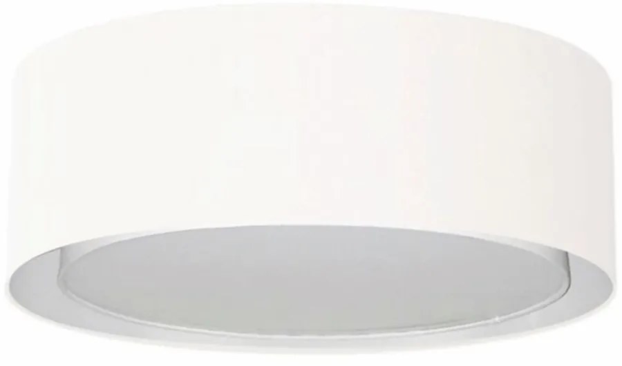 Plafon Duplo Cilíndrico Md-3037 Cúpula em Tecido 60x25cm Branco - Bivolt