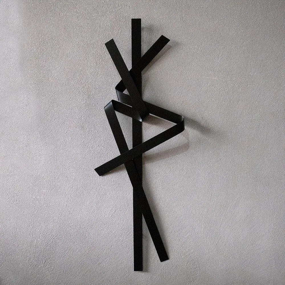 Escultura Decorativa Artesanal Vertical Preto 1,40m - D'Rossi
