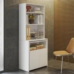 Estante Escrivaninha Para Escritório Home Office Salt Branco Z06 - Mpo