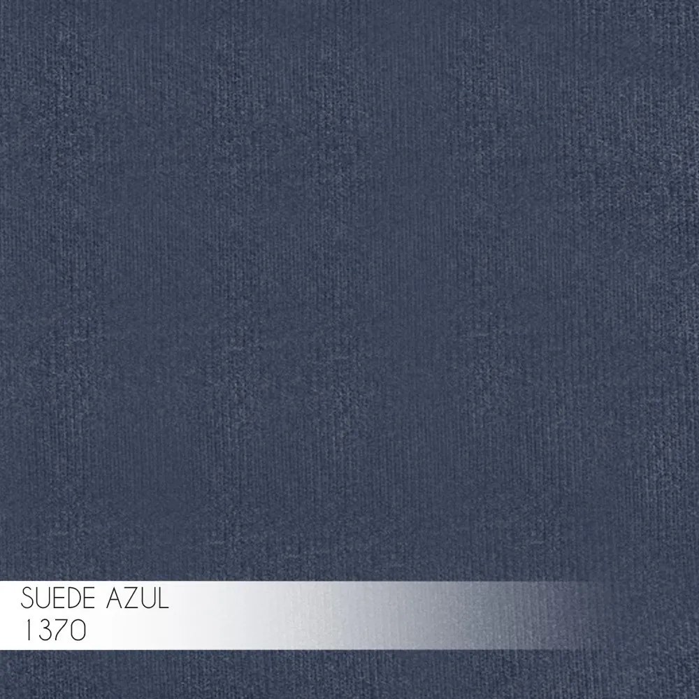 Puff Decorativo Base Bronze Elsa Suede Azul Marinho G41 - Gran Belo