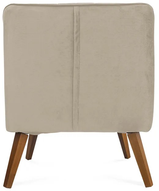 Kit 2 Poltronas Decorativas Dalia Pés de Madeira Suede Bege - Sheep Estofados - Bege