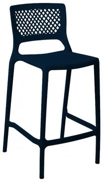 Banqueta Alta para Cozinha Azul Marinho Empilhável Vênus em Polipropileno Acrilys